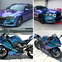 Película De Vinilo Chameleon Para Coche Y Motocicleta Cambio De Color Mate Brillante Decoración Azul Morado Accesorios De Adornos Con Libre De Burbujas Y Absorción De Aire - details 14