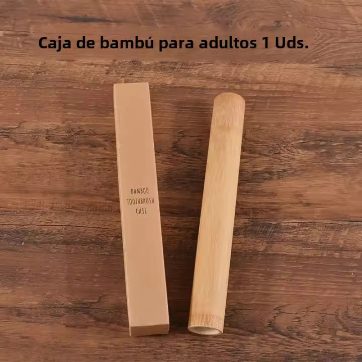 Estuche De Dientes De Bambú Natural Para Adultos 8.3 Pulgadas Accesorios De Cepillo De Dientes Ecológico Hecho a Mano Con Tubo De Bambú - 1