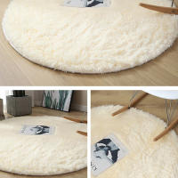 Alfombra De Lana Suave Para Sala De Estar Alfombra Redonda De Peluche Falso Pelo Para Habitación De Niños Alfombra Larga De Plush Para Dormitorio Decoración De Hogar Alfombrilla Antideslizante - details 6