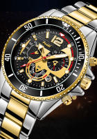 Reloj De Pulsera De Lujo Para Hombre POshi Resistente Al Agua Con Cronógrafo Y Foco Luminoso Correa De Aleación Fecha Reloj De Negocios - details 8