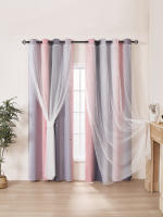 Cortinas Para Niños Con Estrella Plateada Térmicas Y Antipolvo Para Dormitorio Con Ojales Antiguos Tratamiento De Ventana Decorativo Y Protección Contra La Luz - details 2