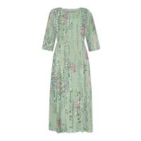 Vestido Bohemio De Verano Para Mujer Estampado Floral Casual Manga Corta Botones Estilo Playa Midi Elegante Robe O-Neck - details 13