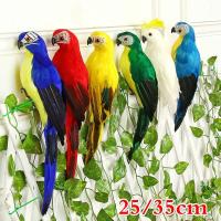 Decoración Creativa Y Artesanal De Papagayo Animal Para Jardín Miniatura Pajaro De Tela Con Plumas Para Adorno Del Césped Tamaño 25/35cm - details 5