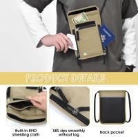 Cartera de viaje con porta pasaporte, billetera para el cuello, bolsa de viaje con bloqueo RFID, bolsa de viaje antirrobo, organizador de documentos de viaje, accesorios de viaje esenciales para mayor seguridad para hombres y mujeres - details 2