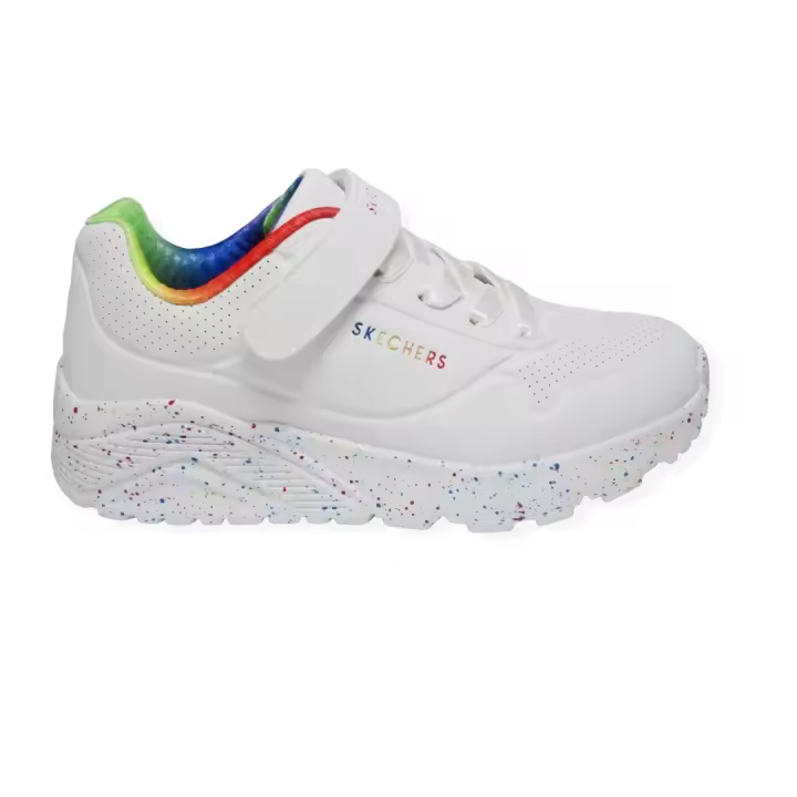 SNEAKER PARA NIÑA SKECHERS 310457L-WMLT UNO LITE RAINBOW EN COLOR BLANCO - 1