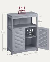 Armario de baño con 2 puertas estilo persiana, organizador versátil, diseño rústico, cocina, dormitorio y salón - details 23