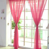 Cortinas De Vidrio Transparente Estilo Moderno Color Sólido Fácil Instalación Para Ventanas Material Poliéster Algodón - details 14