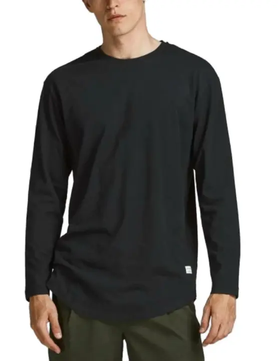 Camiseta Jack&Jones manga larga negra de hombre - 1