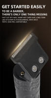 Afeitadora Eléctrica Recargable Para Hombres Corte De Pelo Vintage Barbería USB Carga Negra Dragón Set De 1 Pieza Material Plástico - details 1