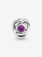 Pandora - Charm Círculo de Eternidad Morado de Febrero - Plata de Ley - details 0