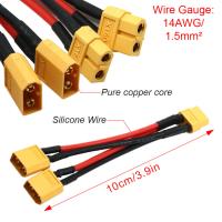 Conector De Batería XT60 3-en-1 Cable De Extensión Doble De Silicona 14AWG Para Motor De Batería Y Splitter - details 1