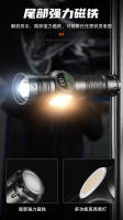 Linterna de luz láser blanca potente con pantalla de carga tipo C, luz lateral COB magnética fuerte, interruptor doble, linterna LED - details 8