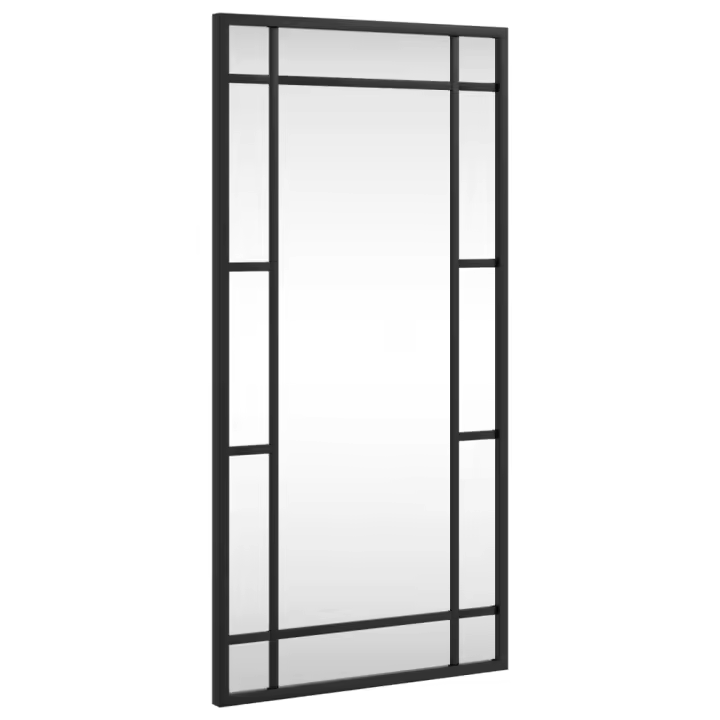 Espejo de pared rectangular de hierro negro 30x60 cm - 1