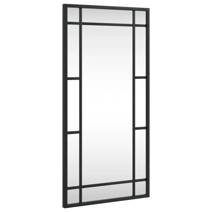 Espejo de pared rectangular de hierro negro 30x60 cm - 1