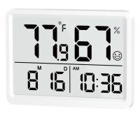 Termómetro de Habitación para interiores - Higrómetro Monitor de temp y humedad con sensor de Alta precisión Pantalla LCD Reloj de fecha grande para Cocina Habitación de Bebé Oficina (Blanco) - details 3