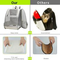 Portador de mopila para mascotas para Gatos Pequeños Perros, Diseño ventilado, diseñado para Viajes, senderismo y Uso al Aire Libre (beige) - details 2