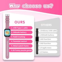 Kids smart watch with 26 educational games, camera with hd touch screen, pedometer, birthday gift for children and children ages 8, 9 and 10 (no call function) - details 4