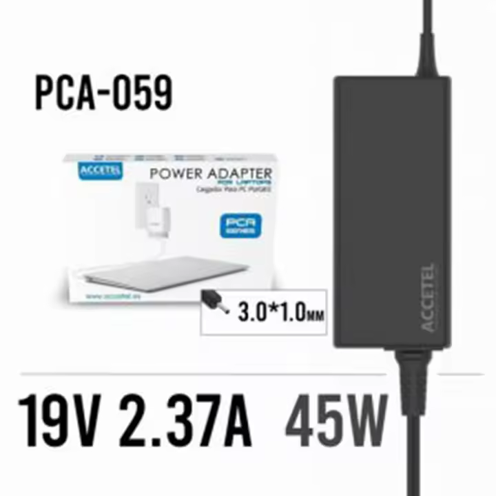 Accetel PCA-059 Cargador Asus 19V 2.37A 3.0*1.0mm 45W - 1
