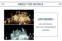 Luces LED De Navidad 220V EU Plug 10/20/50M Decoración De Guirnalda Exterior Para Hogar Boda Fiesta Holiday Luz Fairy - details 3