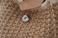 Monederos de paja para Mujer, Bolsa de ratán de Verano para Playa, Bolsa de mano con ASA Redonda, Bolsa de Concha Tejida a mano Retro - details 1