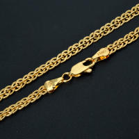 Collar Cadena De Enlace Pintado De Oro 18K Para Mujer Y Hombre Cruzado 5mm Ancho Color Oro Collar Clásico De Moda Para Uso Diario Boda Fiesta Regalo - details 2