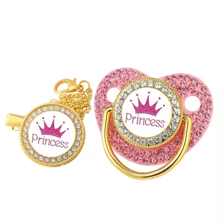 Cadena De Chupete Crown Para Bebés Recién Nacidos Clip De Silicona Libre De BPA Accesorio De Dorsal Para Niños Recién Nacidos Y Bebés Menores De 24 Meses Regalo Para Baño De Olla - 1