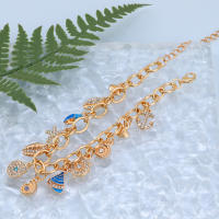 Encanto Pulsera popular con colgante de ancla y estrella de mar de aleación estilo vacaciones oceánicas para damas - details 12