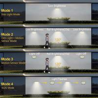Luces Solares LED en Aire Libre con sensor de Movimiento, IP65 en prueba de Agua, Iluminación de Ángulo de 120 °, Luz de pared de Jardín solar con Cable de 5m - details 0