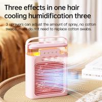 Ventilador de aire acondicionado portátil, ventilador de niebla recargable USB con 3 modos de niebla, ventilador de escritorio para picnic, mesa de café, mesita de noche - details 3