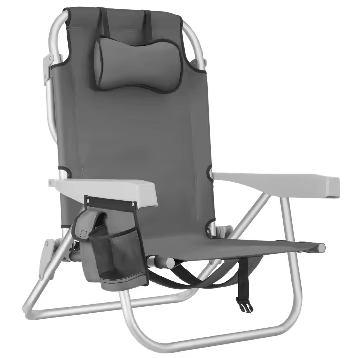 TECTAKE - Silla de playa CORAL, plegable con función de mochila, versátil silla de playa con práctica función plegable, estructura de aluminio inoxidable y tejido de poliéster repelente al agua, correas de hombro integradas para un transporte sin esfuerzo - 1