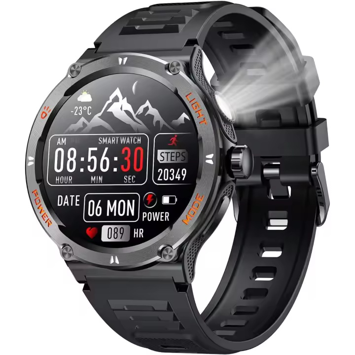 Reloj Inteligente Hombre Smartwatch Llamadas: 1,53 "Smart Watch with LED Indoor 3ATM Impermeable Fitness Deportivo Pulsómetro Presion Arterial Pulsera Actividad Relojes Digital Hombre para Android iOS - 1