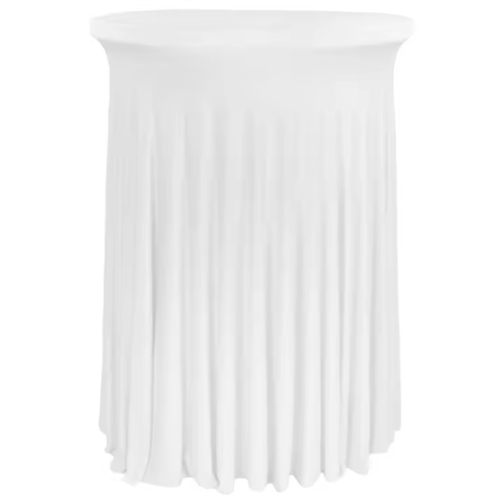 Enagua De Barra Redonda Blanca De Alta Estatura Cubierta De Mesa Ajustable Para Bodas Y Fiestas Decoración De Banquete Telas De Poliéster Impermeables Y Resistentes Al Aceite - 1
