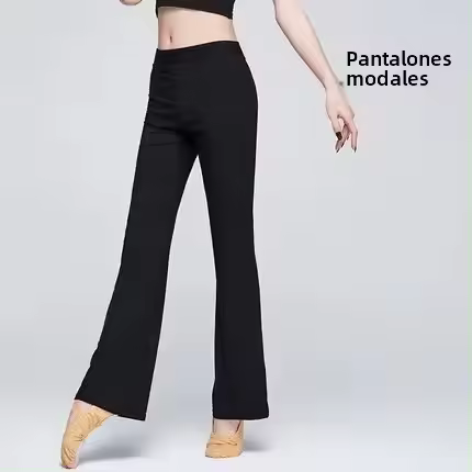 Pantalones De Yoga Para Mujer Adulta Algodón Modal Flare Skin-friendly Pantalones De Baile De Ballet Casual Ajustables En Cintura - 1