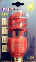 5 uds,Bombilla bajo consumo rojo forma espiral, lampara de colores de decoracion y de fiestas, 11W, casquillo grande E27 y casquillo pequeño E14, Don Feliz - details 0