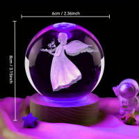 Bola De Cristal Carved Cherub 3D Decoración De Mesa Para Dormitorio Y Sala De Estar Regalo Para Mujer Madre Hija - details 1