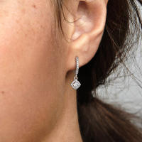 Pendientes de Aro en Plata de Ley S925 Cuadrada Abrazo Brillante 298503C01，Incluye Caja Original - details 0