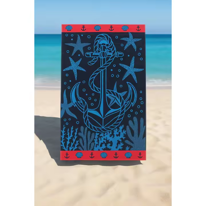Toalla de Playa Algodón Egipcio 100x180cm 🏖️ | Cara A de Terciopelo, Cara B Rizo Suave 🧺 | 700g Premium Suave y Gruesa | Toalla Grande Rayas Náuticas Hombre Mujer Piscina Vacaciones - 1