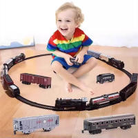 Juguete De Tren De Ferrocarril Clásico Eléctrico Con Luz Para Niños Y Niñas Set De Pistas De Regalo De Navidad Modelo a Escala 1:18 - details 1