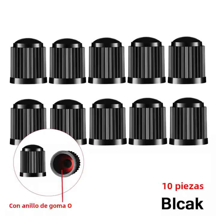 AUTCOAT Cubiertas De Válvula De Neumático Con Anillo De Goma Universal Para Coches SUVs Bicicletas Camiones Y Motocicletas - 1