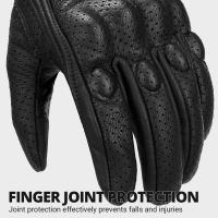Guantes De Motocicleta De Verano En Cuero PU Genuino Protección Ciclismo Guantes De Bicicleta Con Fourchettes De Polyester - details 7