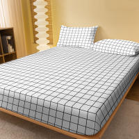 Sábana Ajustada Moderna Y Sencilla Con Patrón Geométrico Y Latticial Imprimido Mate Para Dormitorio Sin Almohadas Incluidas - details 1