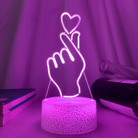 Lámpara Nocturna LED 3D Para Niños Luz De Noche Creativa Para Mesa Lámpara De Cama Romántica Decoración De Hogar Regalo Para Niña - details 15