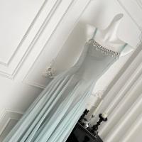 Vestido De Mujer Elegante De Verano Con Cadena De Cristal Y Encaje A-Line Con Cintura Delgada Y Tirantes Vestido De Fiesta De Vacaciones De Un Pie - details 1