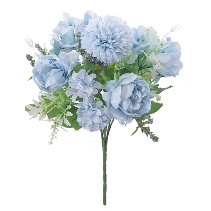 Flores Artificiales De Seda Peonía Hermosas Para Vaso Decoración De Hogar Y Bodas Regalo De Flores Falsas Hydrangea Para Mesa Del Salón - 1