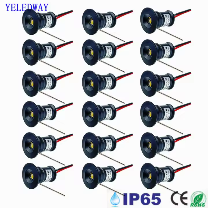 Spot LED Mini Dimmable IP65 Para Interior 12V Luz De Armario De Cocina Y Escaleras Revestimiento NICKEL 1W Iluminación Térmica - 1