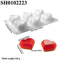 Molde De Galletas De Silicona En Forma De Corazón Para Postres Y Pasteles Eco-amigable Para Horno 6 O 8 Celdas Día De San Valentín - details 6