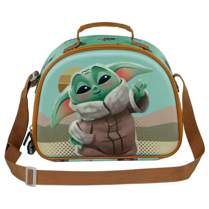Bolsa portameriendas 3D Say Hi Grogu The Mandalorian Star Wars, un diseño 3D adorable de Grogu para tus meriendas. - 1