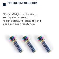 6pcs Tornillos Y Juntas Para Manillar De Bicicleta MTB Y Carretera TANKE M5 * 18 15mm Arco De Botella Arco De Agua Arco De Bebida Color Arco Iris - details 3