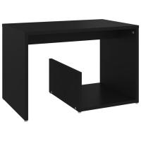 Vidaxl Mesa Auxiliar de Madera Contrachapada 59x36x38 Cm Blanco/Negro/Gris - details 1
