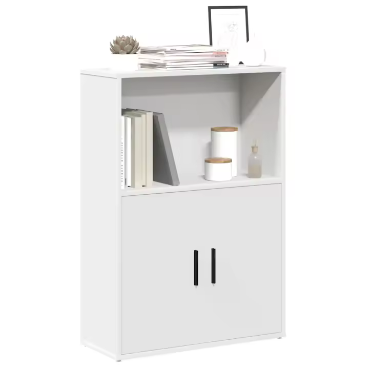 vidaXL Estantería madera de ingeniería 60x24x85 cm en color Marrón roble/Negro/Gris hormigón y más | almacenamiento funcional diseño moderno para baño dormitorio sala - 1